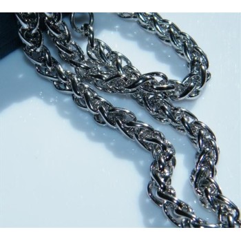 NSA|Acciaio : Collana uomo / donna Stainless Steel grumetta intrecciata 6mm lung 76 cm !