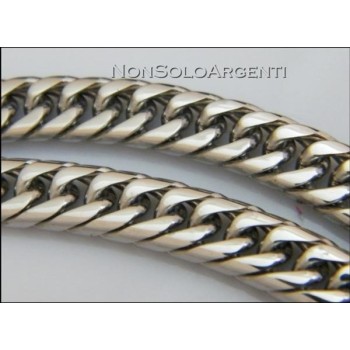 NSA|Acciaio : Collana uomo / donna Stainless Steel grumetta diamantata da 7 mm (media)
