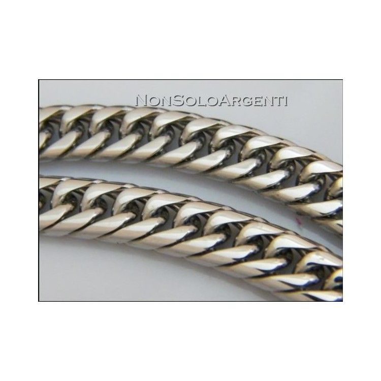 NSA|Acciaio : Collana uomo / donna Stainless Steel grumetta diamantata da 7 mm (media)