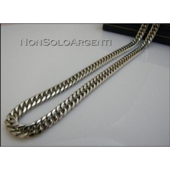 NSA|Acciaio : Collana uomo / donna Stainless Steel grumetta diamantata da 7 mm (media)