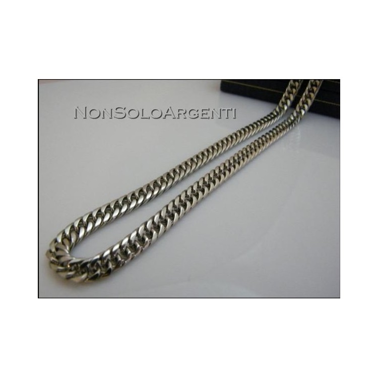 NSA|Acciaio : Collana uomo / donna Stainless Steel grumetta diamantata da 7 mm (media)