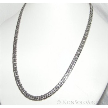 NSA|Acciaio : Collana uomo / donna Stainless Steel grumetta diamantata da 7 mm (media)