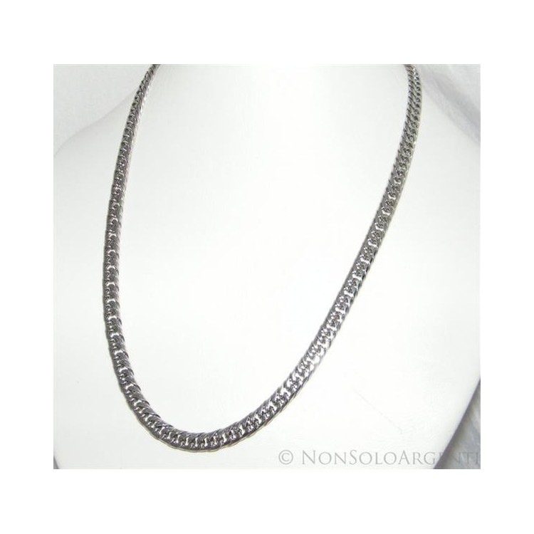 NSA|Acciaio : Collana uomo / donna Stainless Steel grumetta diamantata da 7 mm (media)