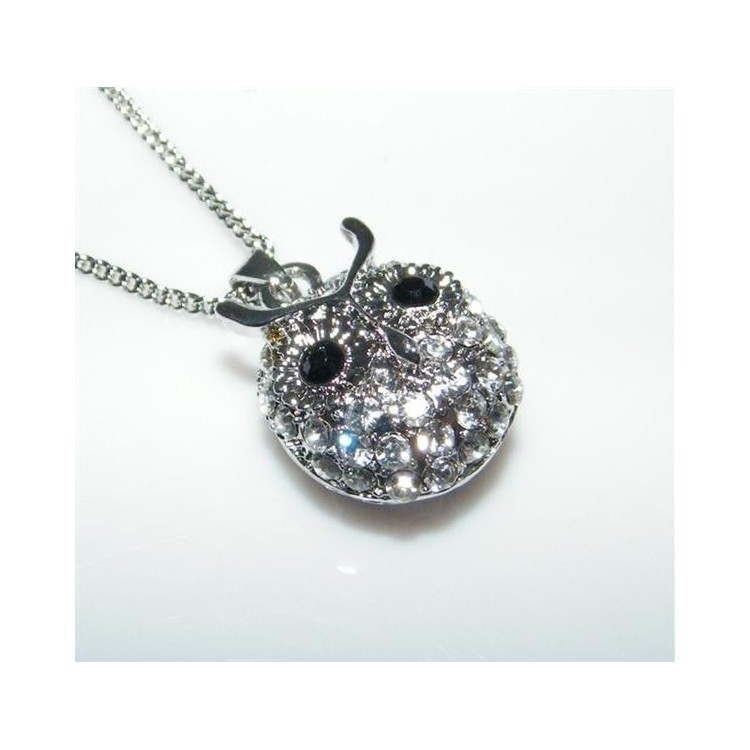 NSA|Bigiotteria : Parure gufo con girocollo ciondolo gufo pavè di strass e punto luce