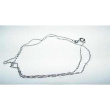 NSA|Bigiotteria : collana grumetta uomo o donna 1 mm senza ciondolo Lamin ORO BIANCO 18k Gold PLATED 42 cm