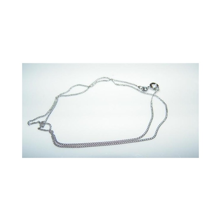 NSA|Bigiotteria : collana grumetta uomo o donna 1 mm senza ciondolo Lamin ORO BIANCO 18k Gold PLATED 42 cm