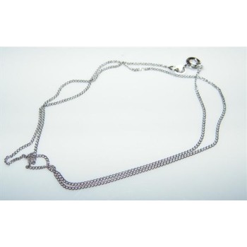 NSA|Bigiotteria : collana grumetta uomo o donna 1 mm senza ciondolo Lamin ORO BIANCO 18k Gold PLATED 42 cm