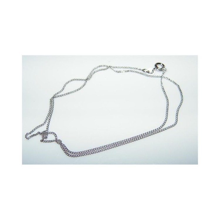 NSA|Bigiotteria : collana grumetta uomo o donna 1 mm senza ciondolo Lamin ORO BIANCO 18k Gold PLATED 42 cm