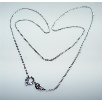 NSA|Bigiotteria : collana grumetta uomo o donna 1 mm senza ciondolo Lamin ORO BIANCO 18k Gold PLATED 42 cm