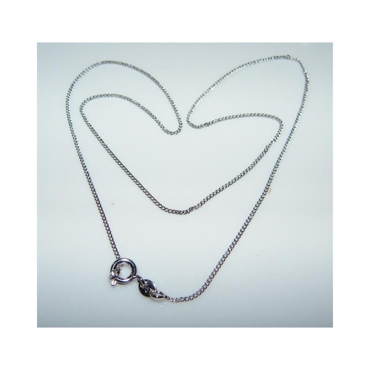 NSA|Bigiotteria : collana grumetta uomo o donna 1 mm senza ciondolo Lamin ORO BIANCO 18k Gold PLATED 42 cm