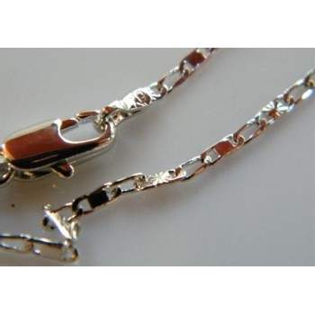 NSA|5 mm senza ciondolo Lamin ORO BIANCO 18k Gold PLATED 45 cm