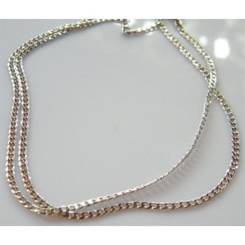 NSA|curb necklace 2.5mm without pendant 60cm rhodium plated 18kgf