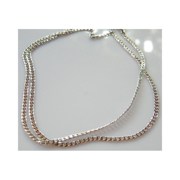 NSA|curb necklace 2.5mm without pendant 60cm rhodium plated 18kgf