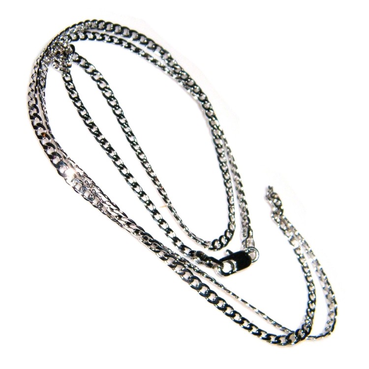 NSA|collana grumetta 2,5 mm senza ciondolo 60cm rodiata 18kgf