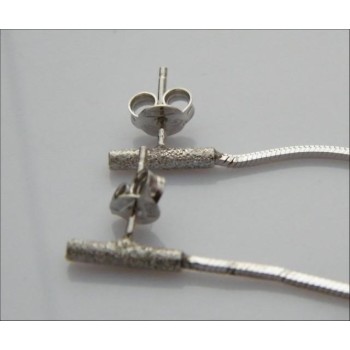 NSA|Argento 925 : Lunghi Orecchini pendenti catenella Snake diamantata