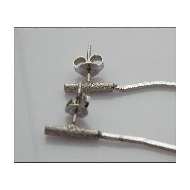 NSA|Argento 925 : Lunghi Orecchini pendenti catenella Snake diamantata