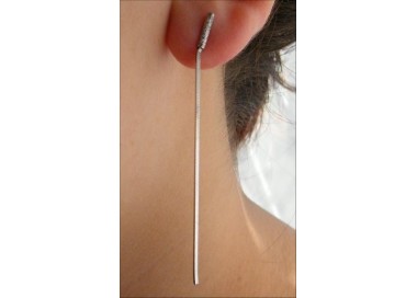 NSA|Argento 925 : Lunghi Orecchini pendenti catenella Snake diamantata