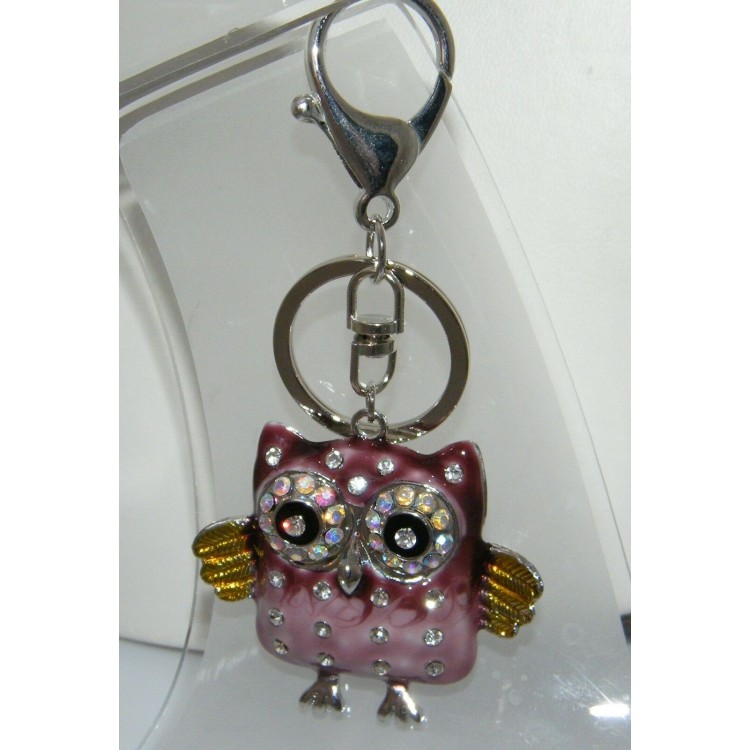 NSA|PORTACHIAVI Gioiello Con Grande Civetta Colorata smalto e Strass