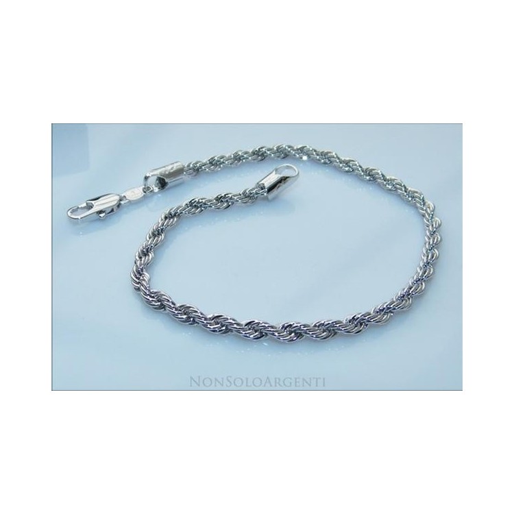 NSA|Bracciale Braccialetto cavetto cordino intrecciato Uomo o donna ottone Laminato ORO 750 18kt