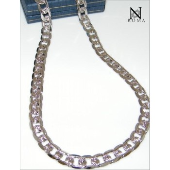 NSA|Bigiotteria : collana uomo donna grumetta diamanta e brillantata Lamin ORO BIANCO 18k Gold PLATED