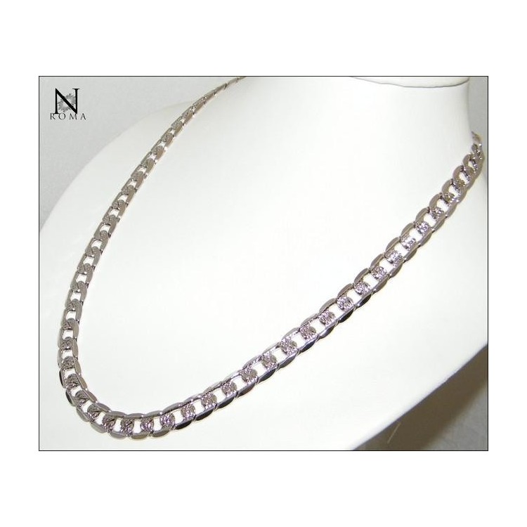 NSA|collana uomo grumetta grande diamanta e brillantata 18kgf bigiotteria anallergica uomo