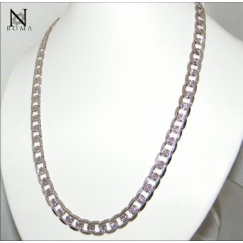 NSA|Bigiotteria : collana uomo donna grumetta diamanta e brillantata Lamin ORO BIANCO 18k Gold PLATED