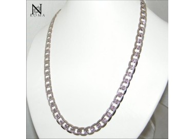 NSA|Bigiotteria : collana uomo donna grumetta diamanta e brillantata Lamin ORO BIANCO 18k Gold PLATED