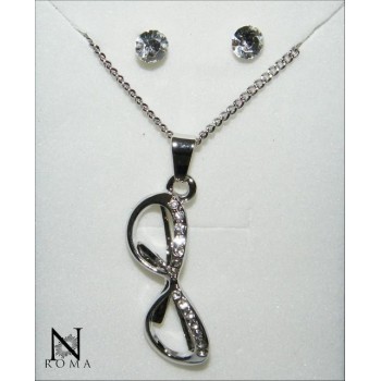 NSA|Bigiotteria : Collana o Parure Occhiali da sole con girocollo ciondolo e orecchini punto luce e strass