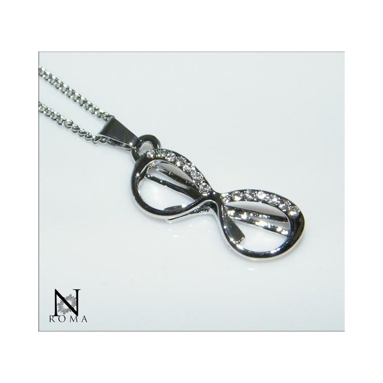 NSA|Bigiotteria : Collana o Parure Occhiali da sole con girocollo ciondolo e orecchini punto luce e strass