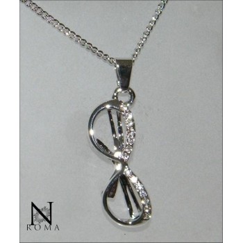 NSA|Bigiotteria : Collana o Parure Occhiali da sole con girocollo ciondolo e orecchini punto luce e strass