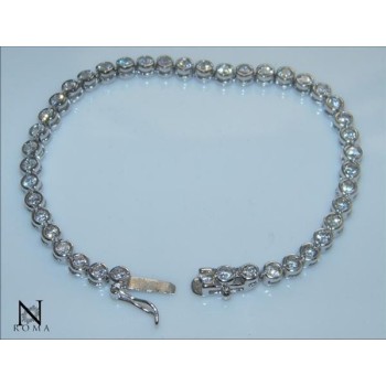 NSA|Argento 925 : Bracciale Tennis Con Zirconi  bianchi cipollino 3 mm