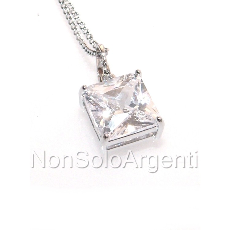 NSA|square pendant and necklace 10mm square light point 18kgf man woman