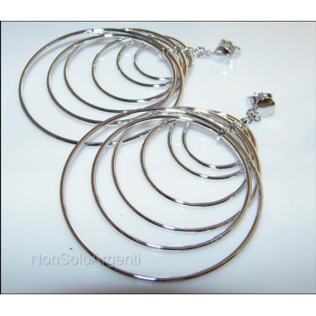 NSA|Orecchini donna Motion 6 cerchi a gradazione Lamin ORO BIANCO 18k Gold PLATED