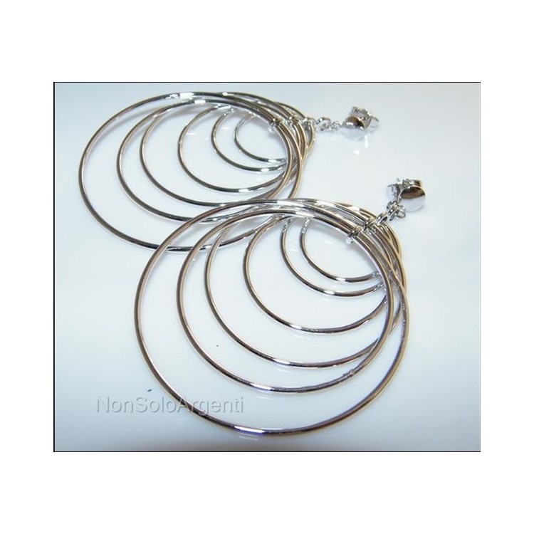 NSA|Orecchini donna Motion 6 cerchi a gradazione Lamin ORO BIANCO 18k Gold PLATED