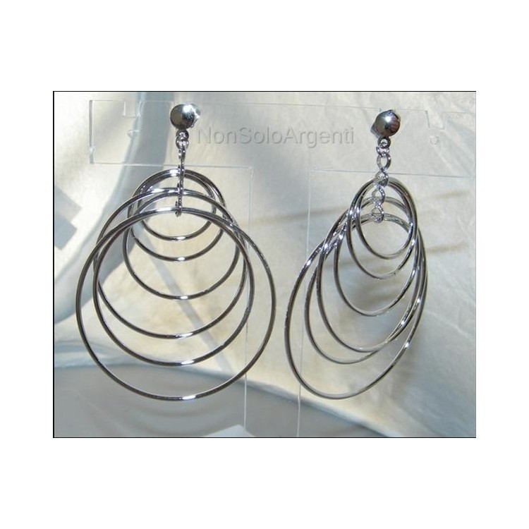 NSA|Orecchini donna Motion 6 cerchi a gradazione Lamin ORO BIANCO 18k Gold PLATED