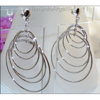 NSA|Orecchini donna Motion 6 cerchi a gradazione Lamin ORO BIANCO 18k Gold PLATED