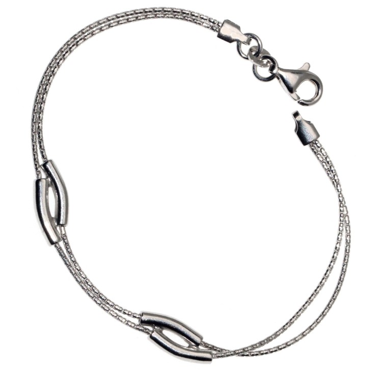 NSA|bracciale argento 925 snake o singapore con elementi curvi