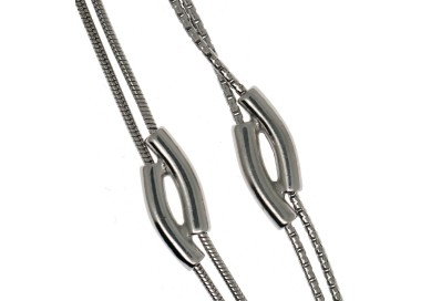 NSA|925 snake or singapore silver bracelet with curved elements