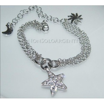 NSA|Argento 925 : bracciale con catene rolo' 