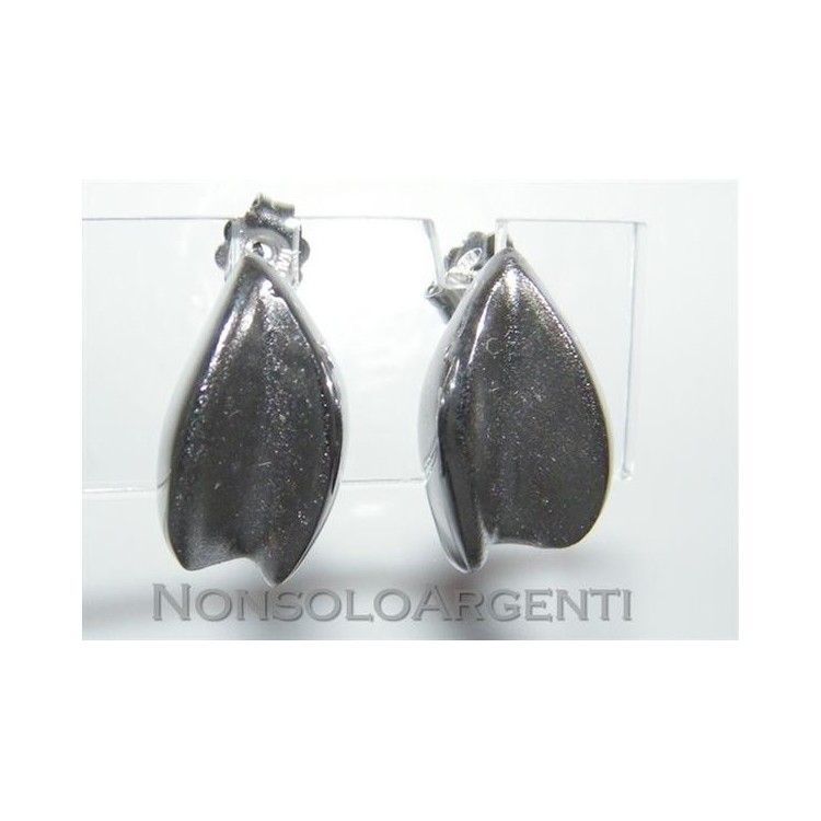 NSA|Argento 925 : orecchini donna chicco di caffè lucido interno satinato