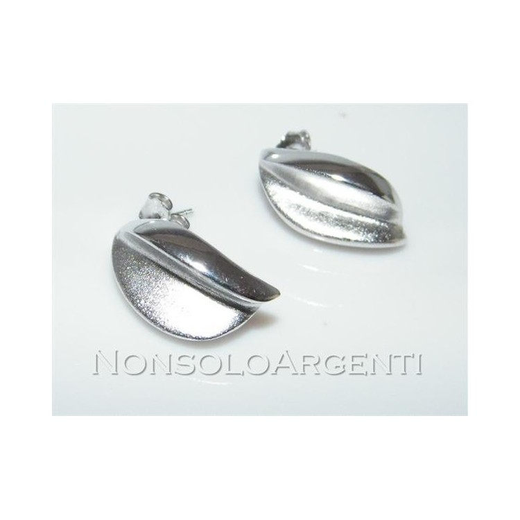 NSA|Argento 925 : orecchini donna chicco di caffè lucido interno satinato