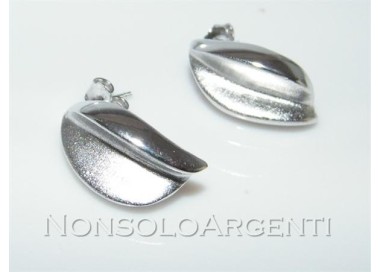 NSA|Argento 925 : orecchini donna chicco di caffè lucido interno satinato