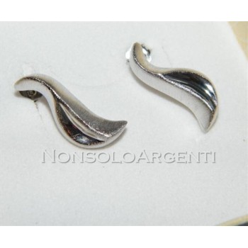 NSA|Argento 925 : orecchini donna simmetrici ad onde lisce e satinate