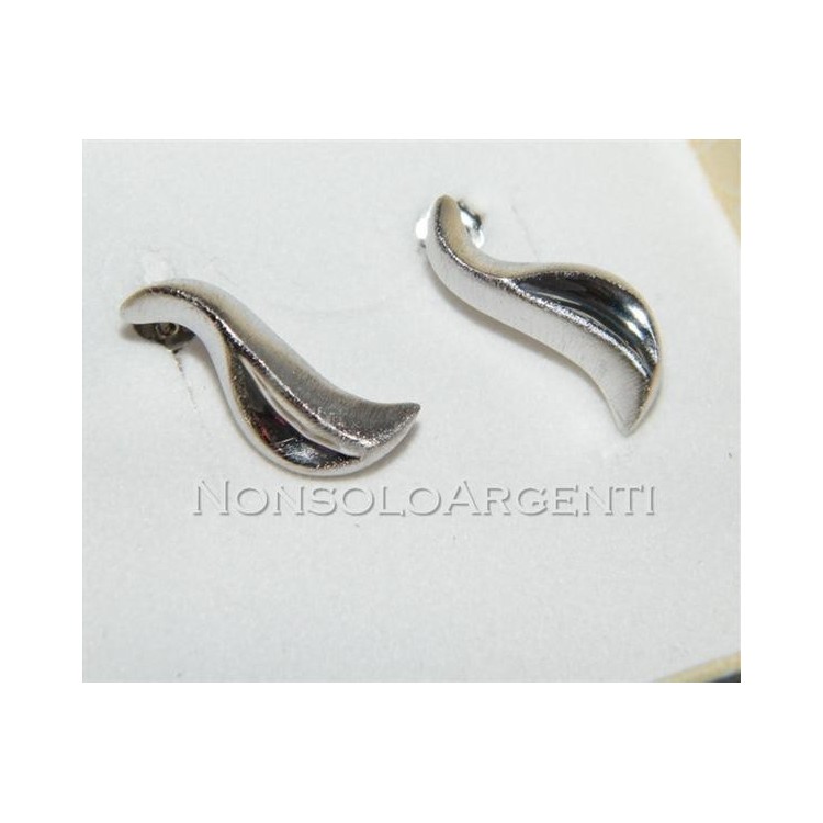 NSA|Argento 925 : orecchini donna simmetrici ad onde lisce e satinate