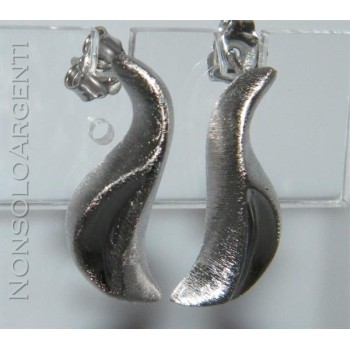 NSA|Argento 925 : orecchini donna simmetrici ad onde lisce e satinate