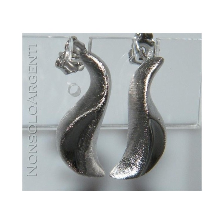 NSA|Argento 925 : orecchini donna simmetrici ad onde lisce e satinate
