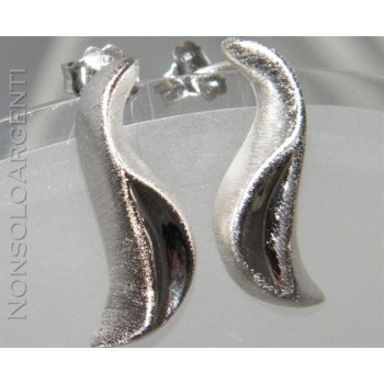 NSA|Argento 925 : orecchini donna simmetrici ad onde lisce e satinate