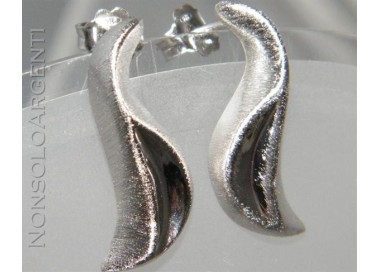 NSA|Argento 925 : orecchini donna simmetrici ad onde lisce e satinate