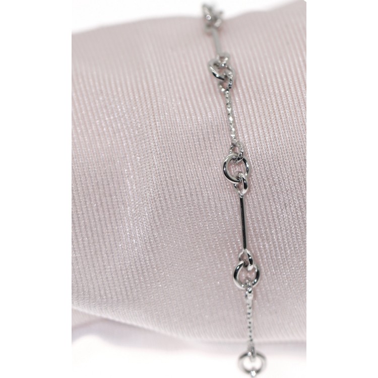 NSA|bracciale barrette argento 925 lisce e diamantate per uomo e donna rodiato