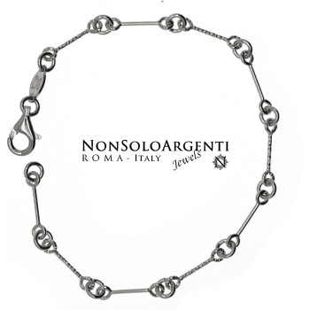 NSA|bracciale barrette argento 925 lisce e diamantate per uomo e donna rodiato